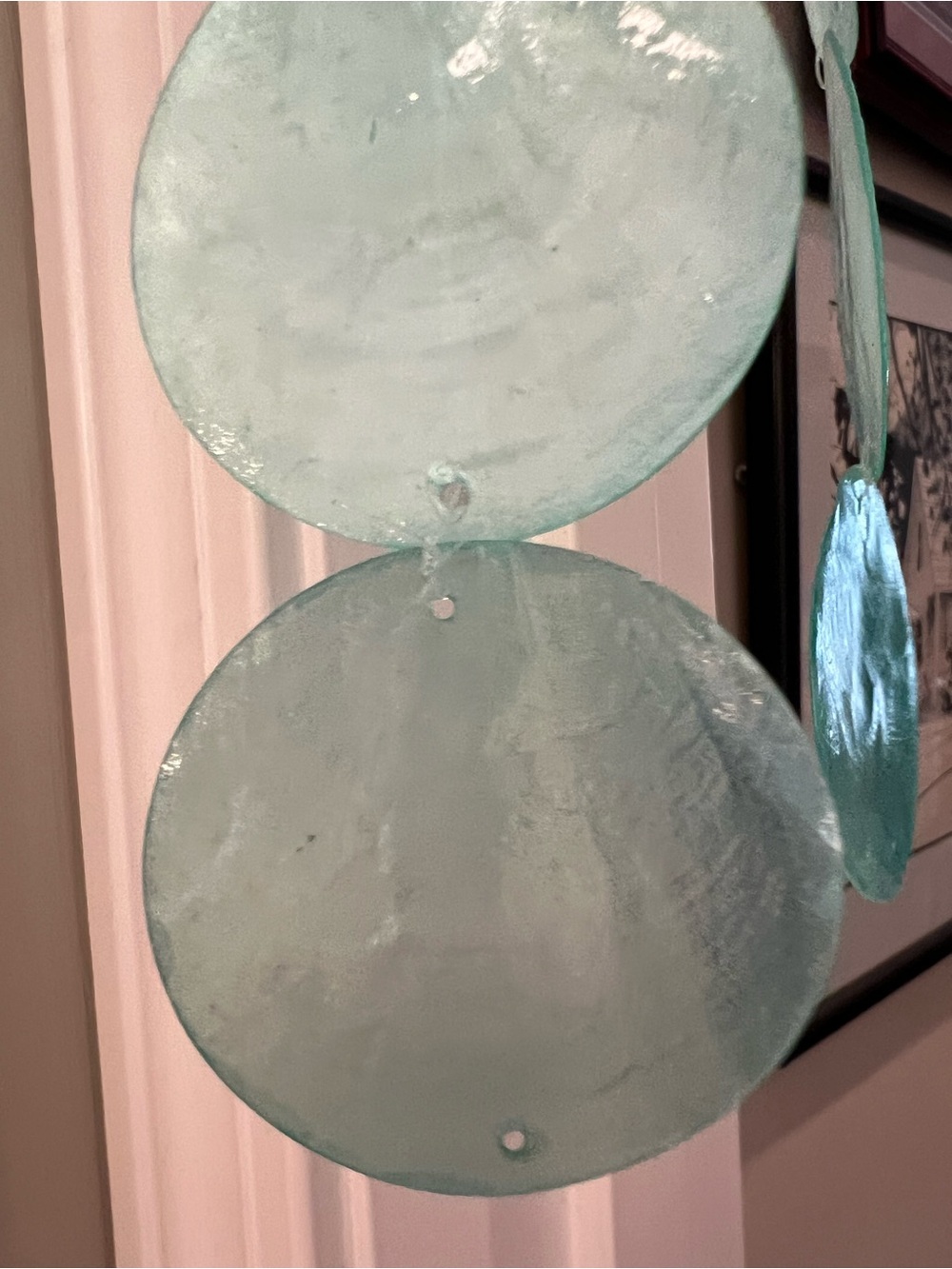 Beautiful Turquoise/Light Green Sea Shell Wind Chimes - Picture 5 of 9
